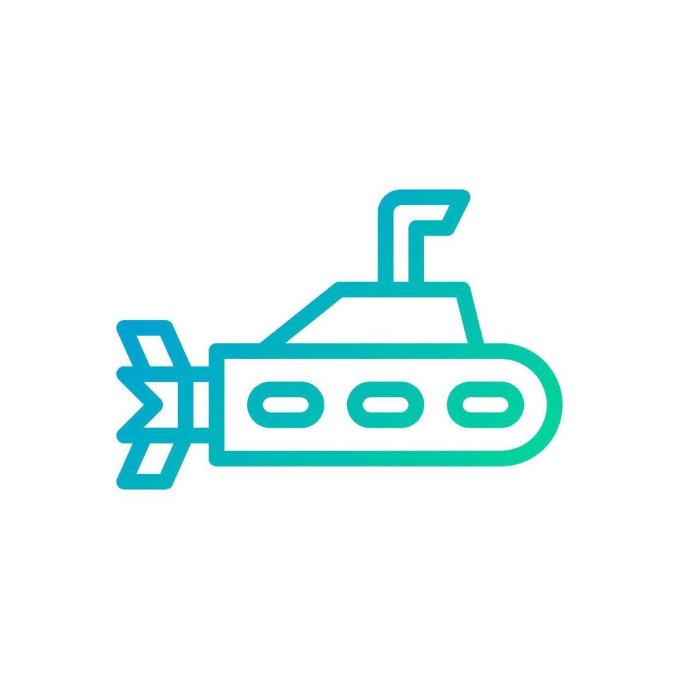 Submarine icon gradient green blue colour military symbol perfect. vector