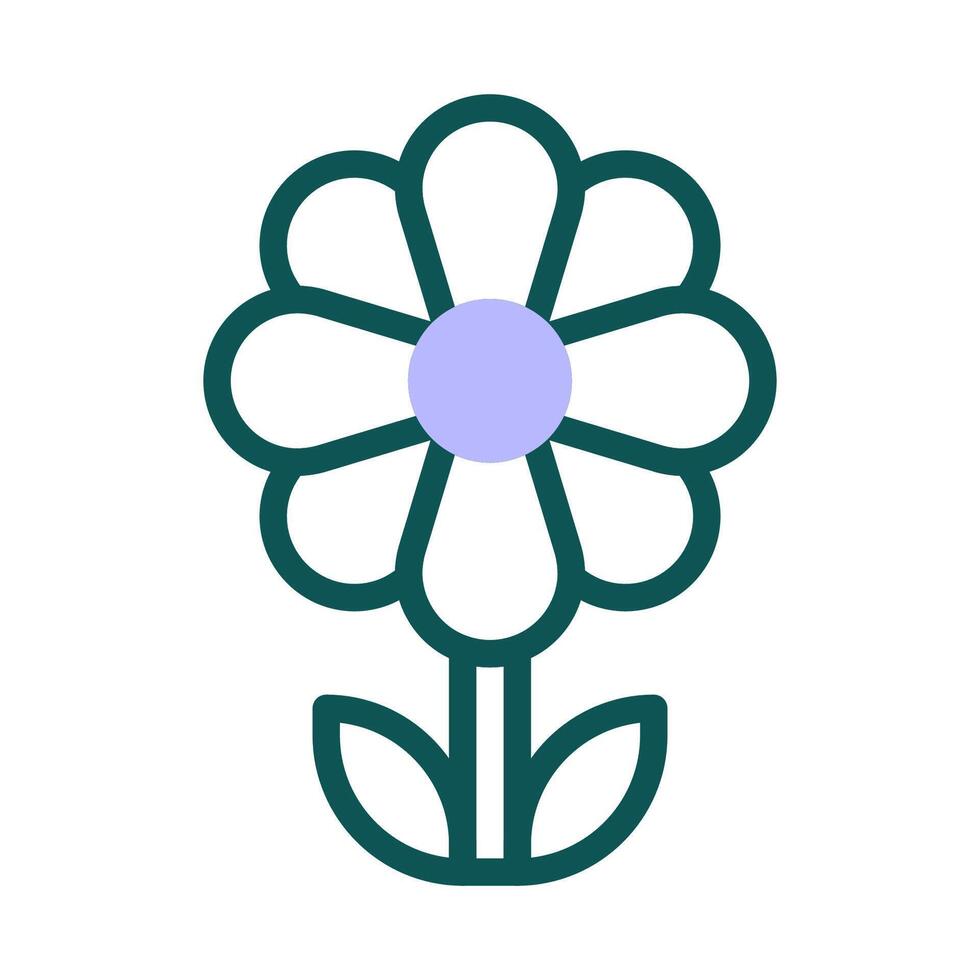 Flower icon duotone green purple colour easter symbol illustration. vector