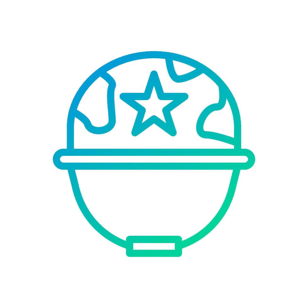 Helmet icon gradient green blue colour military symbol perfect. vector