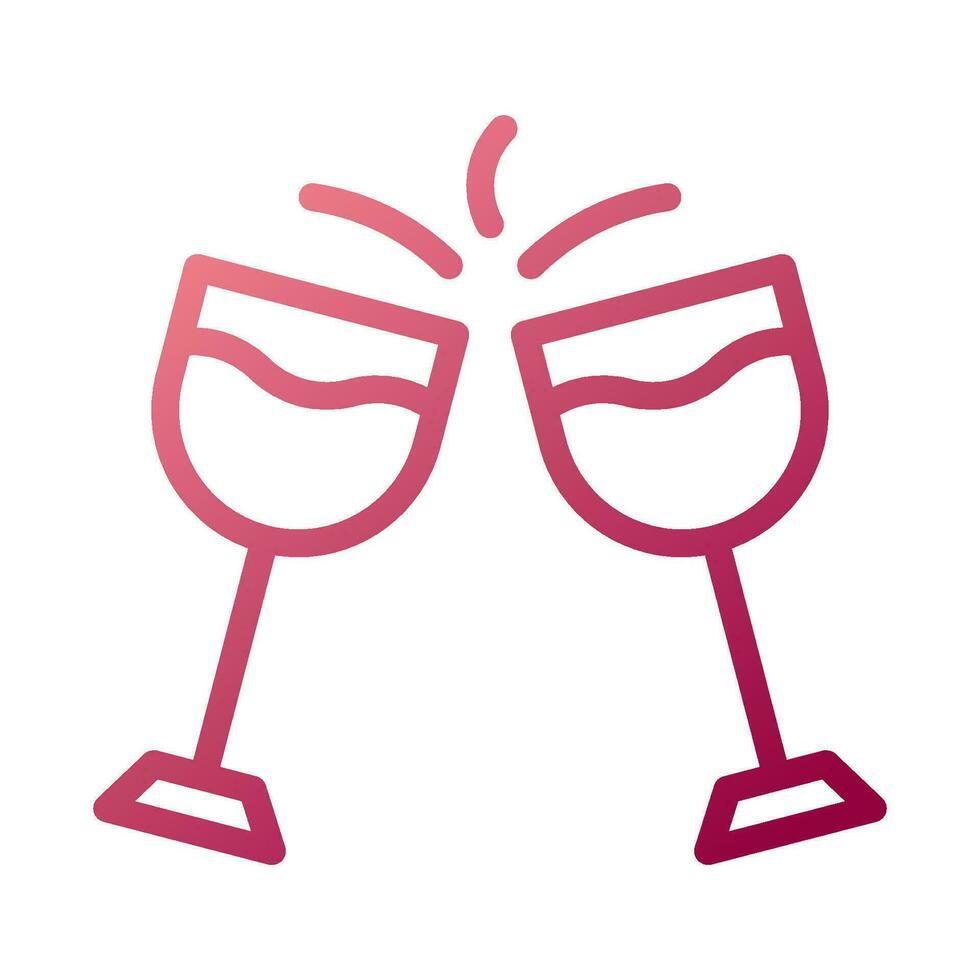 Glass wine icon gradient white red colour easter symbol illustration. vector
