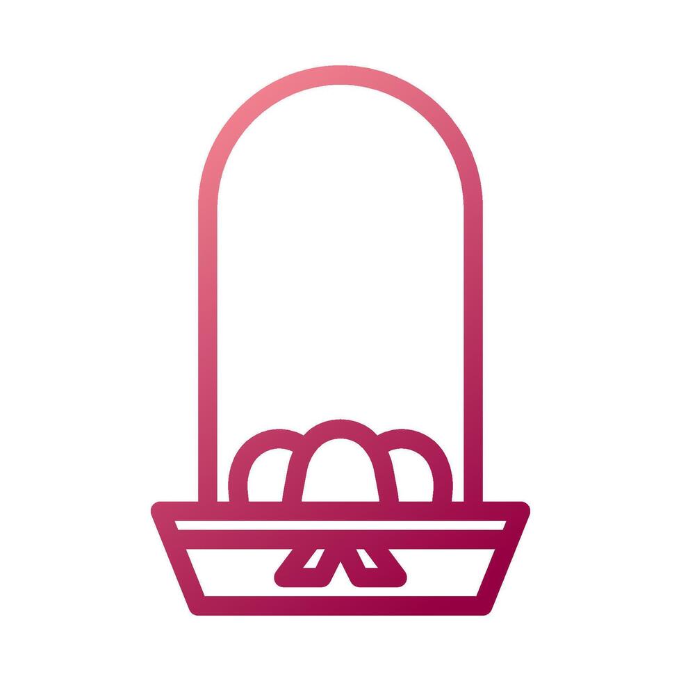 Bucket egg icon gradient white red colour easter symbol illustration. vector