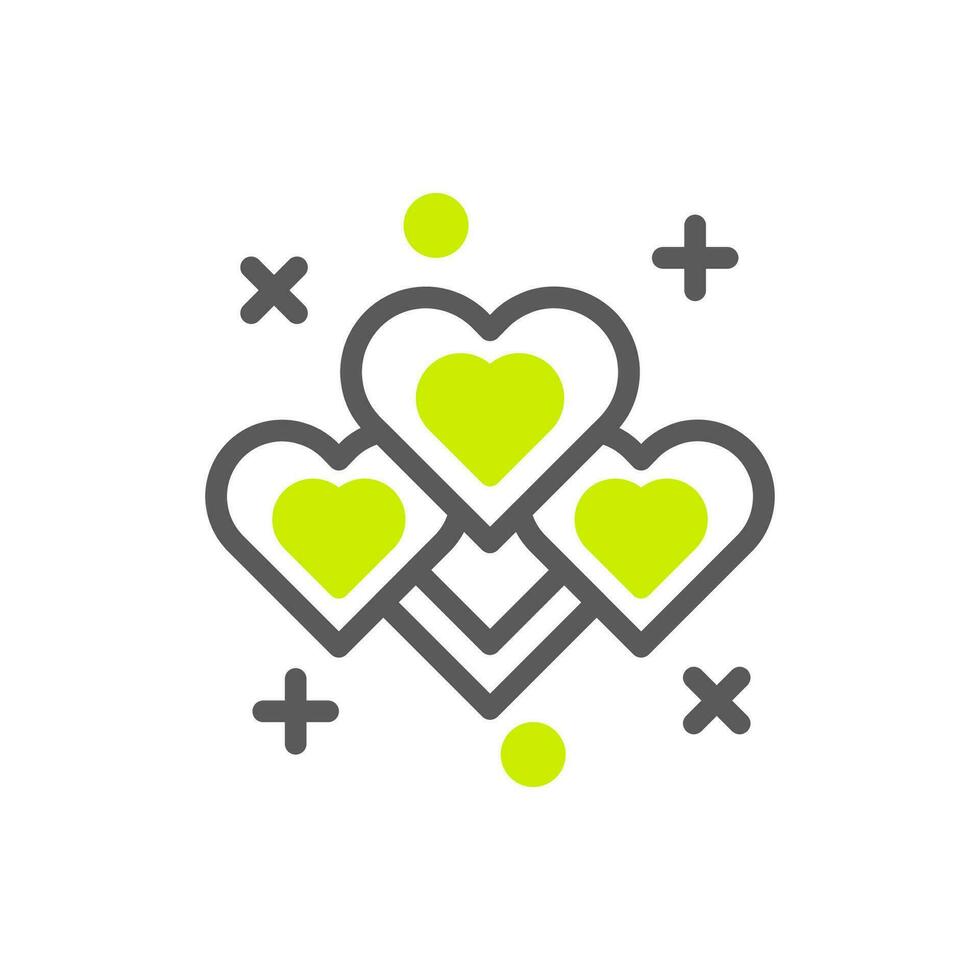 decoración amor icono duotono gris vibrante verde color madre día símbolo ilustración. vector