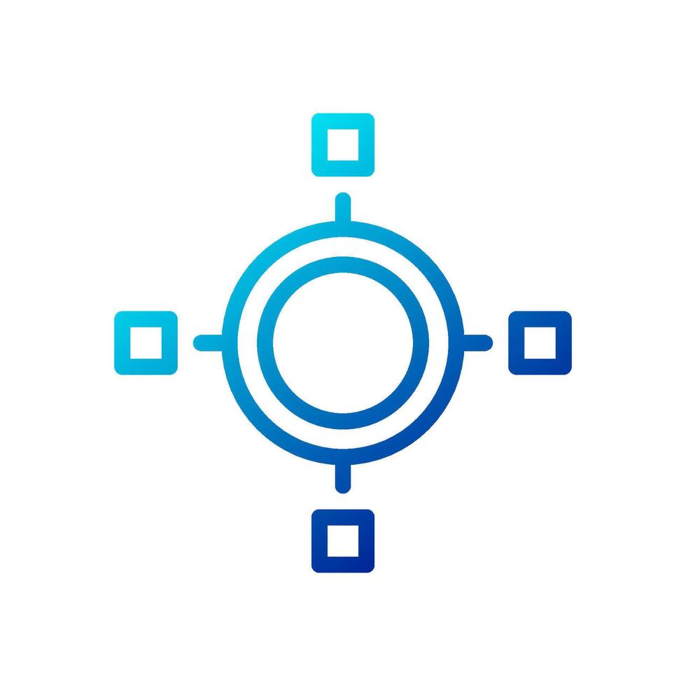 Chart icon gradient blue business symbol illustration. vector