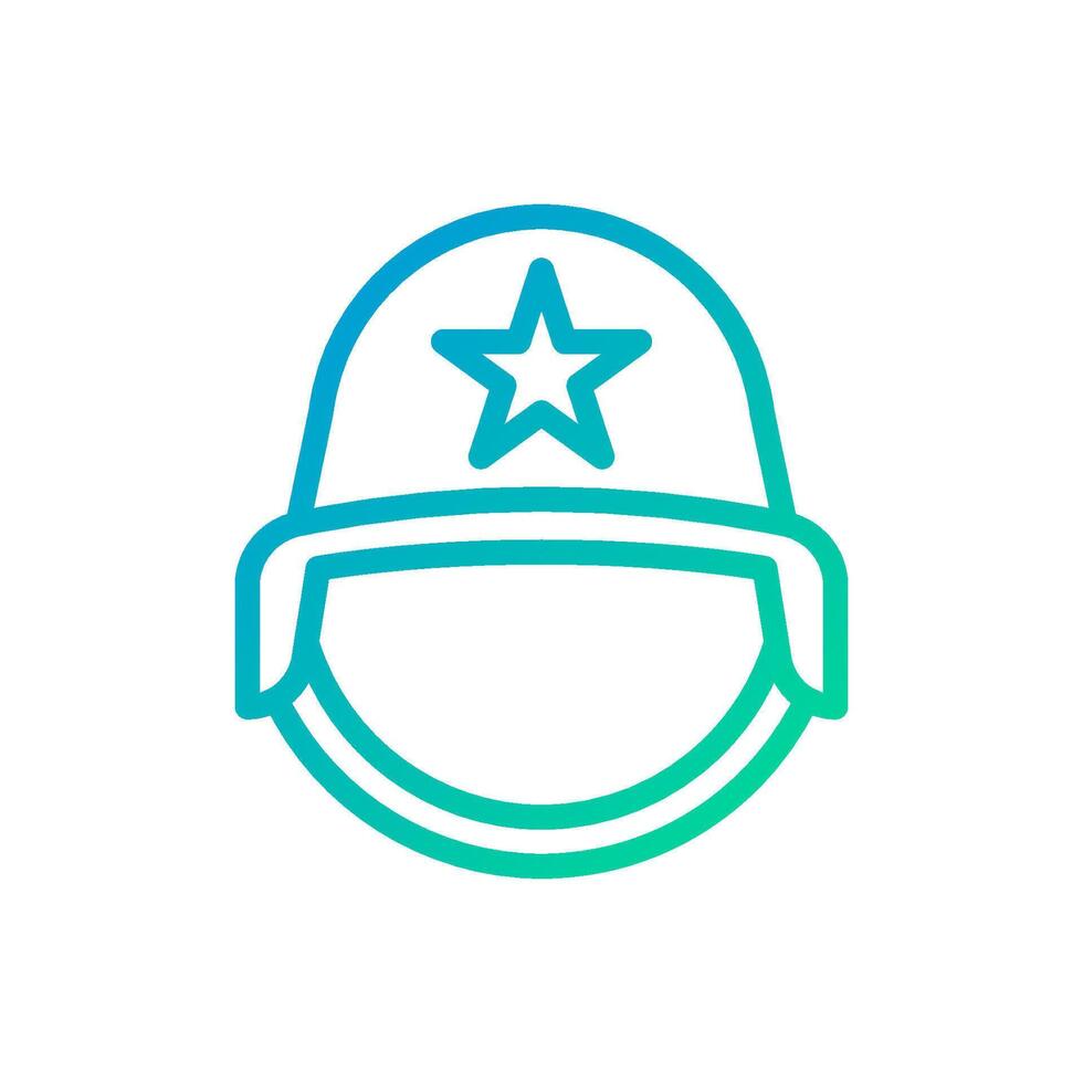 Helmet icon gradient green blue colour military symbol perfect. vector