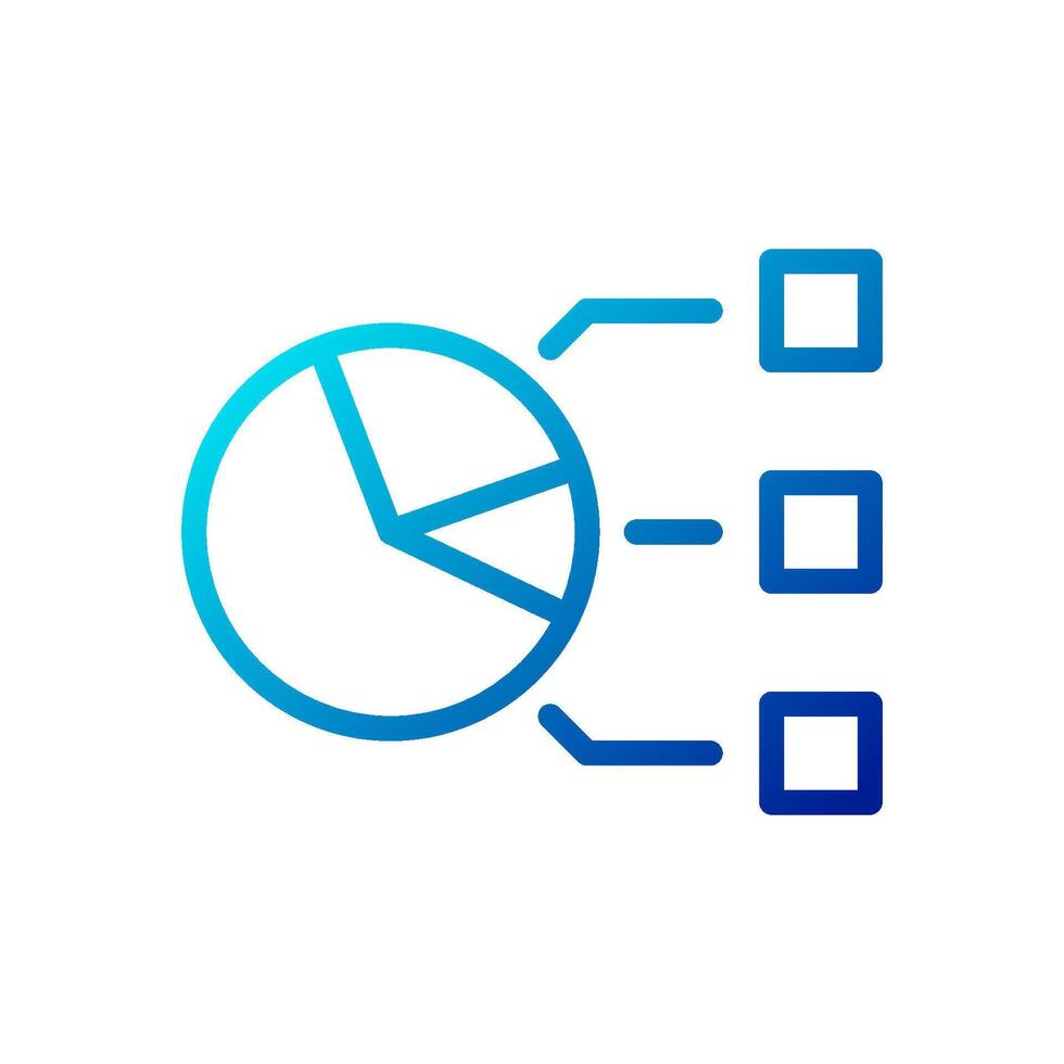 Chart icon gradient blue business symbol illustration. vector