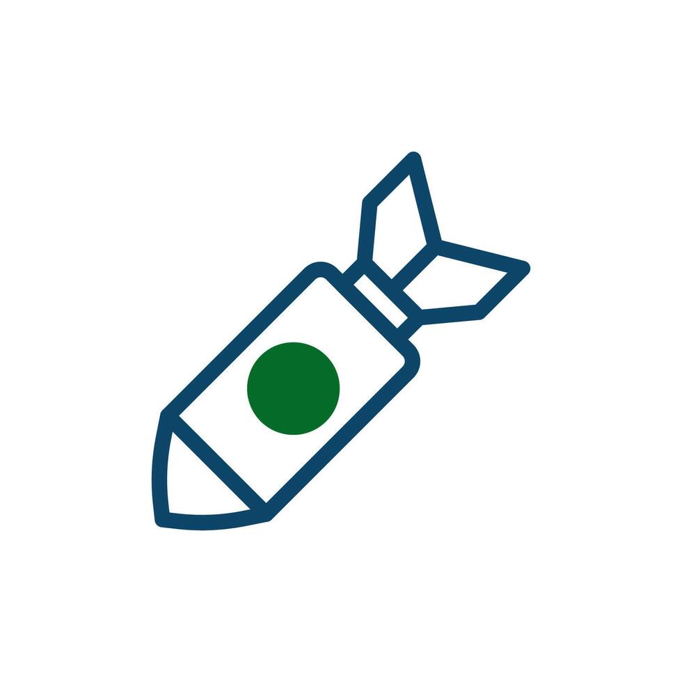 Rocket icon navy green icon navy green colour military symbol perfect. vector