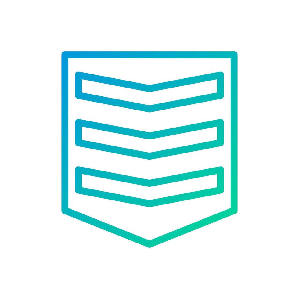 Badge icon gradient green blue colour military symbol perfect. vector