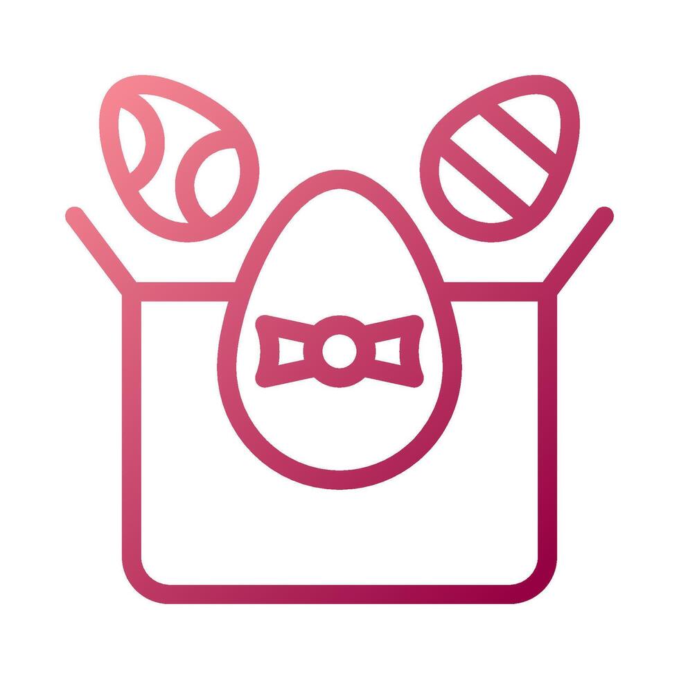 Gift egg icon gradient white red colour easter symbol illustration. vector