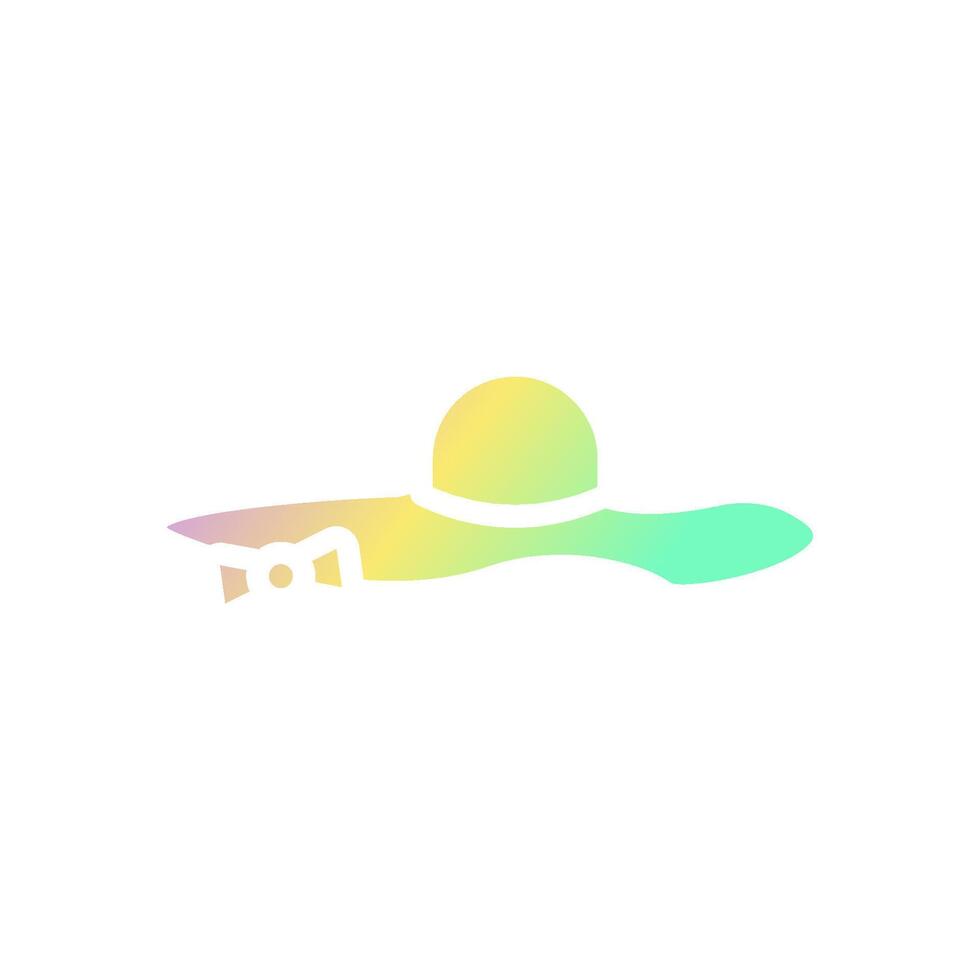 sombrero icono sólido degradado púrpura amarillo verde verano playa símbolo ilustración. vector