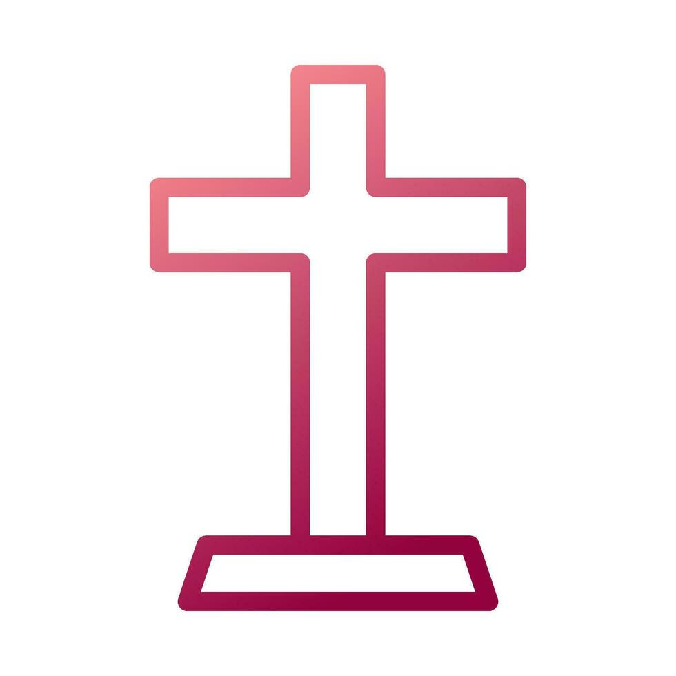 salib icono degradado blanco rojo color Pascua de Resurrección símbolo ilustración. vector
