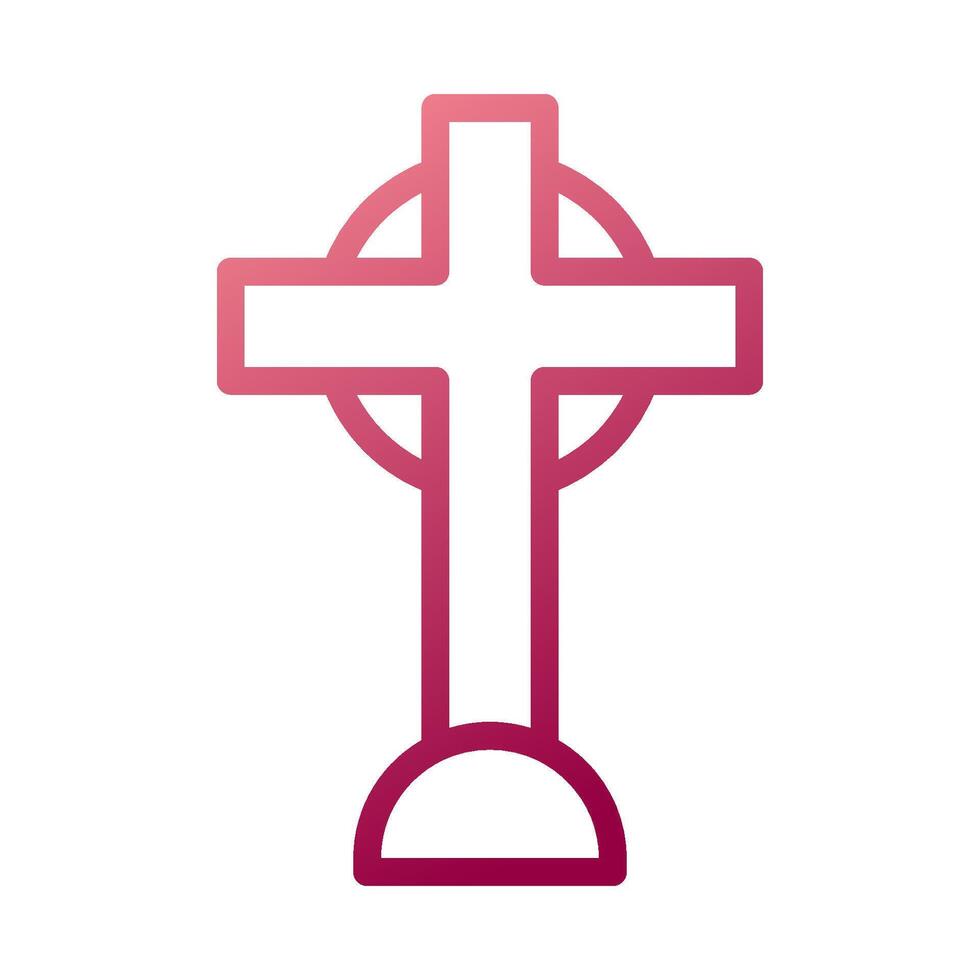 Salib icon gradient white red colour easter symbol illustration. vector