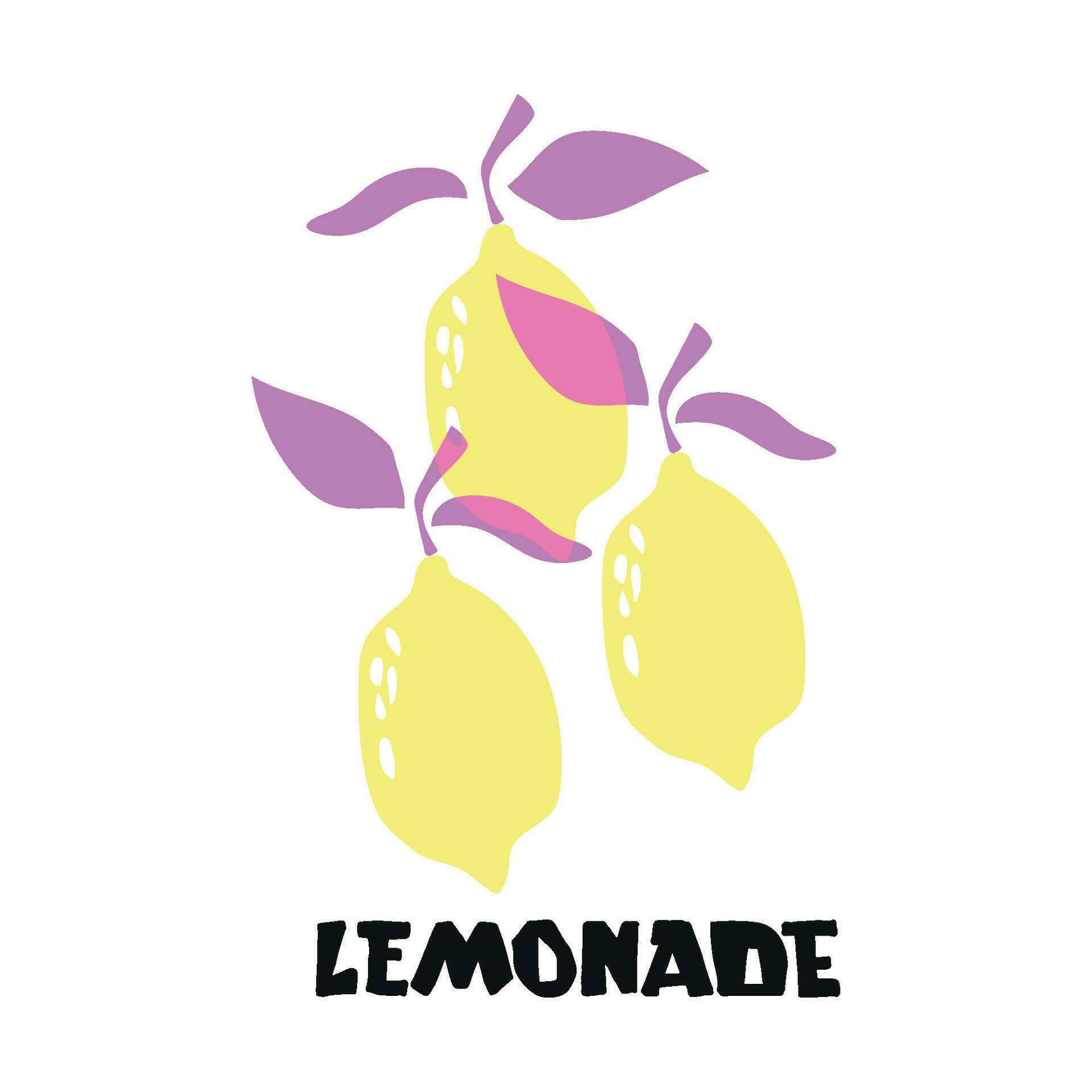 Lemonade lettering with lemon label. Brush calligraphy of word lemonade. 30912983 Vector Art at