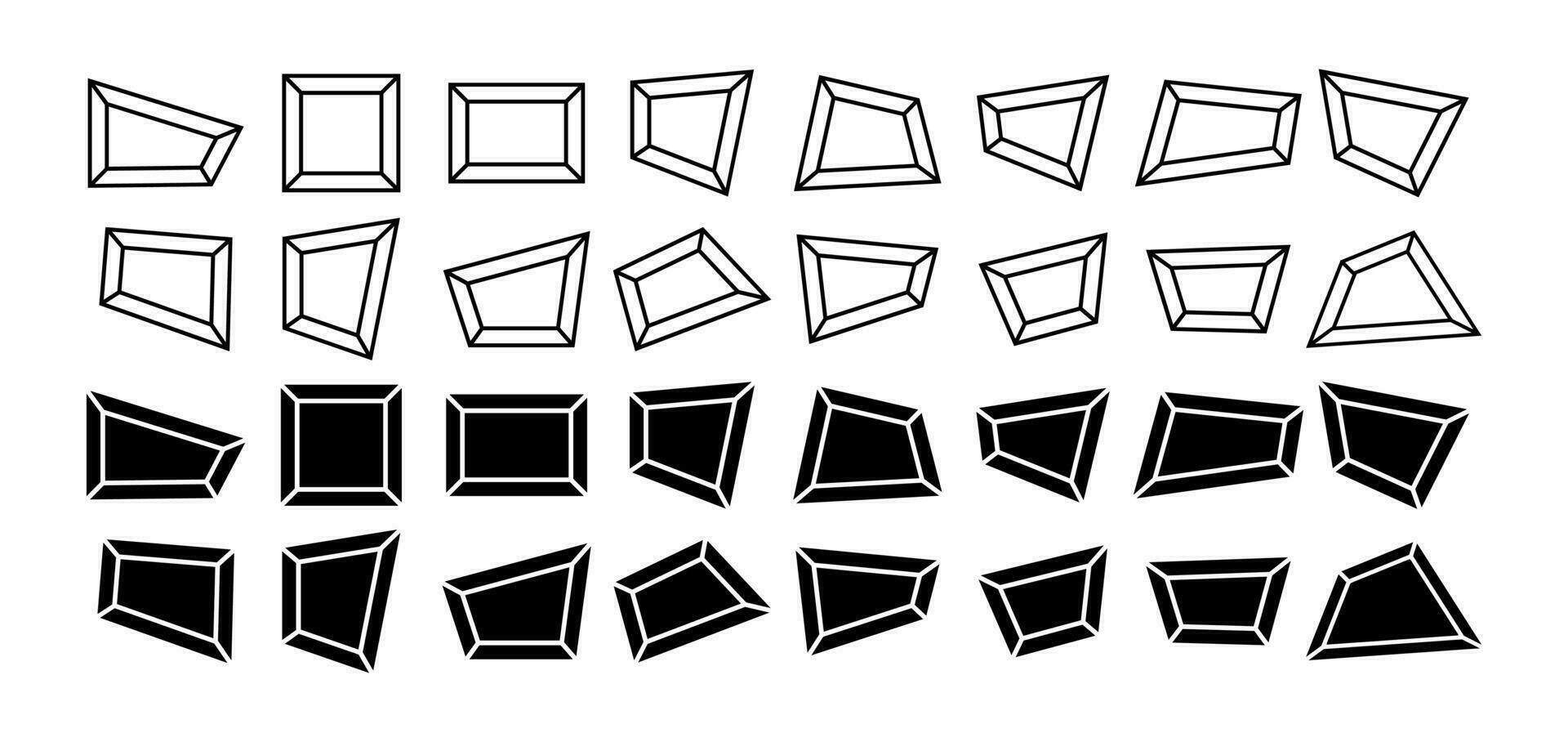 Collection of abstract shape square rectangle border frame logo design vector