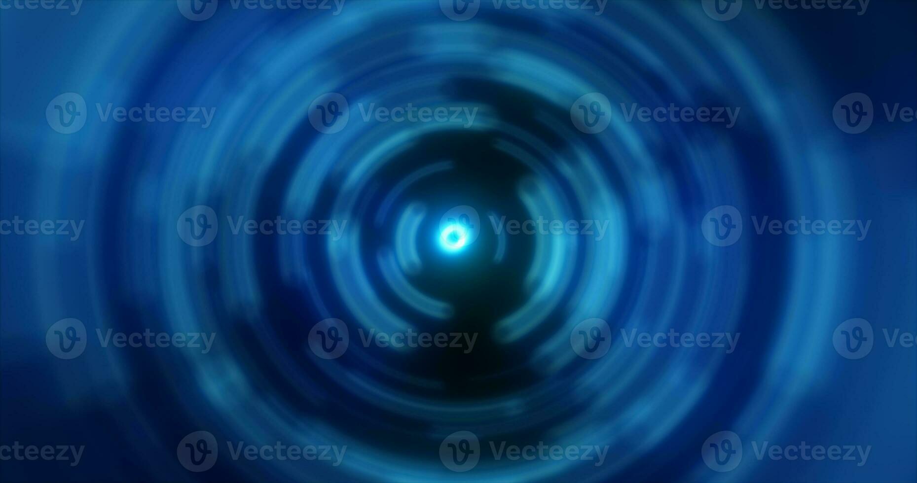 Abstract background of bright blue glowing energy magic radial circles of spiral tunnels made of lines photo
