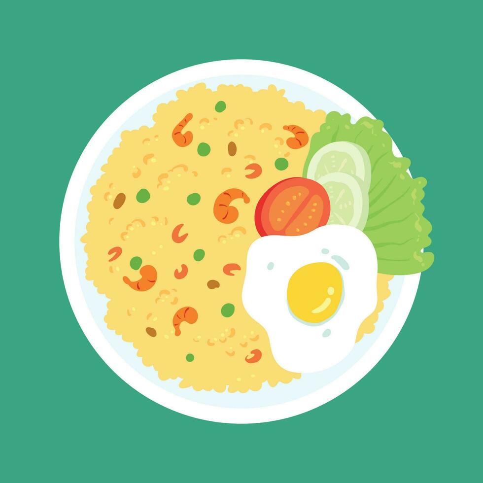 delicioso frito arroz vector ilustración