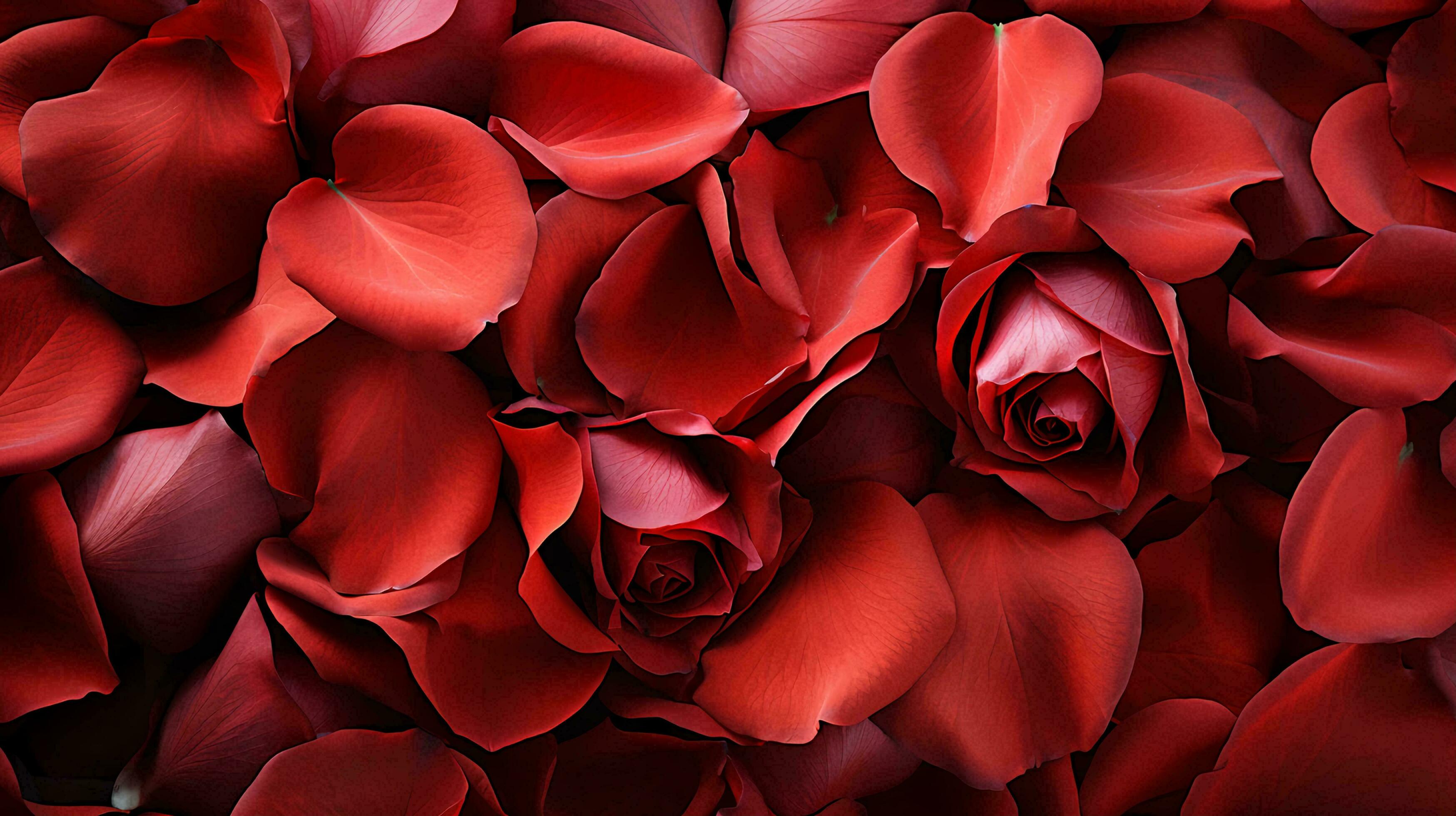 Red beautiful passionate fresh rose petals, love romantic valentine's