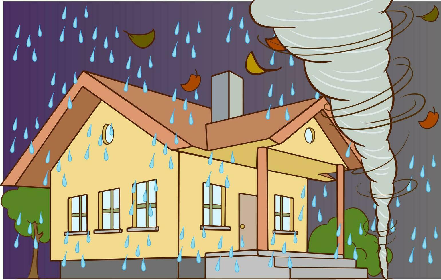 vector illustration of tornado disaster