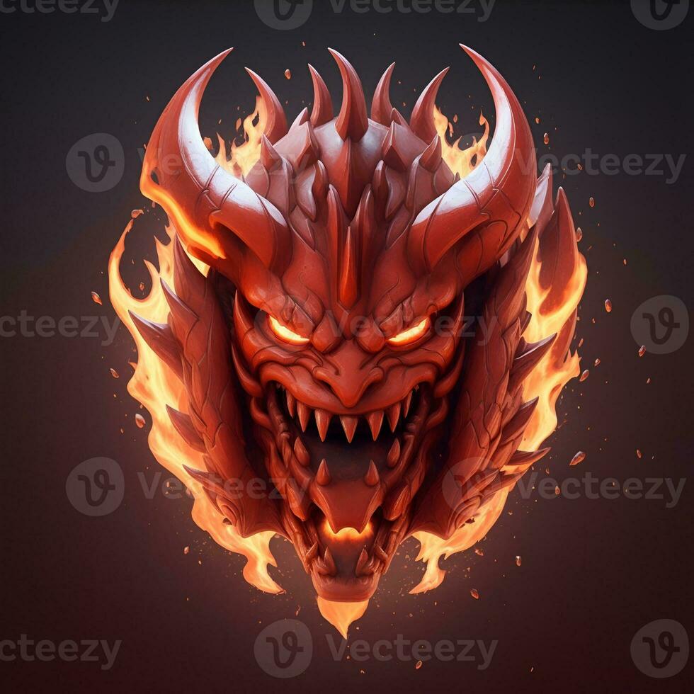 fire devil head mascot, for t-shirts, banners and esports game logos, AI generated photo