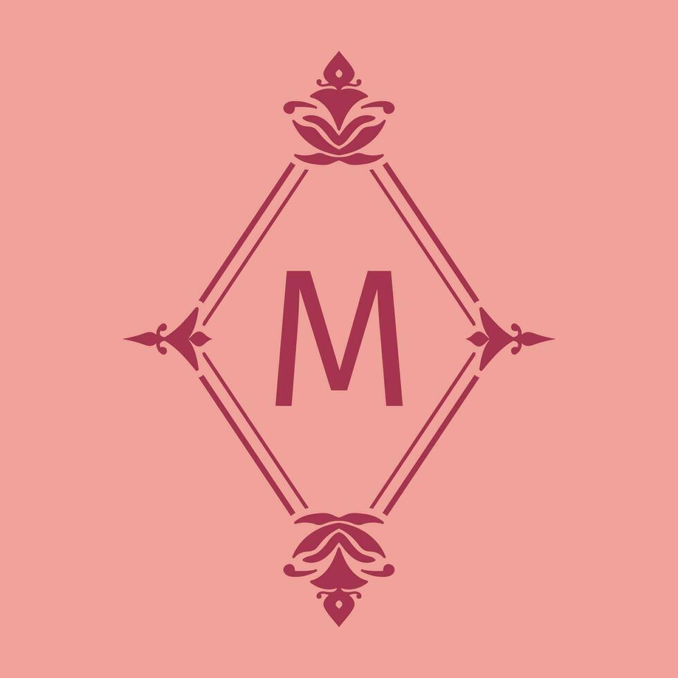 letra metro clásico belleza Clásico inicial vector logo marco