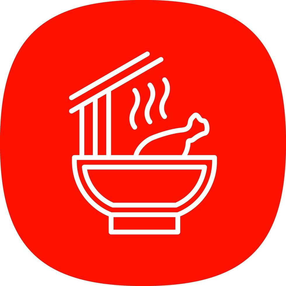 Chicken Noodle Soup Vector Icon Design