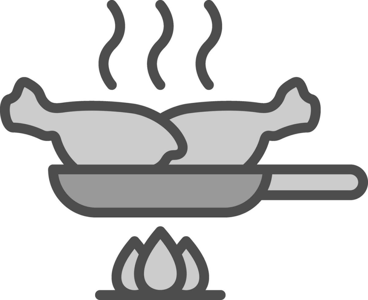 Chicken Stir-Fry Vector Icon Design