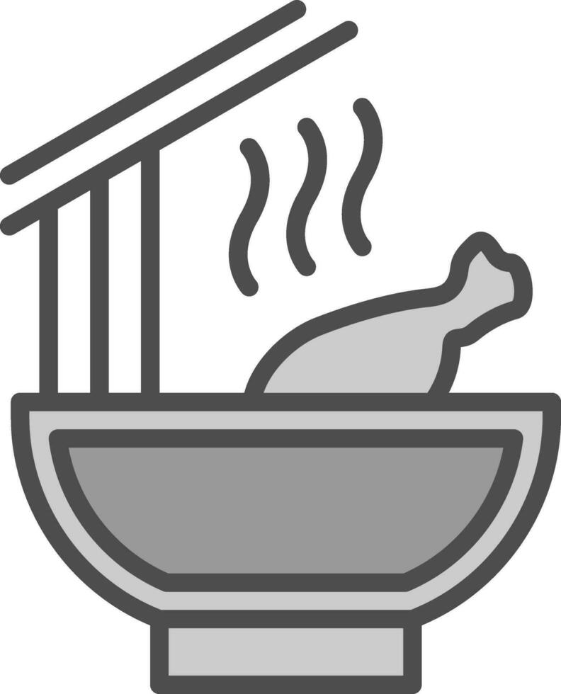 pollo fideos sopa vector icono diseño