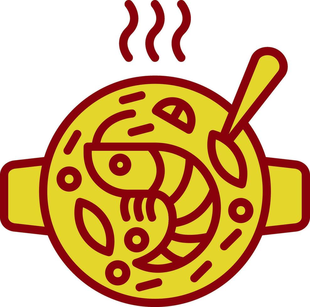 Mariscos paella vector icono diseño