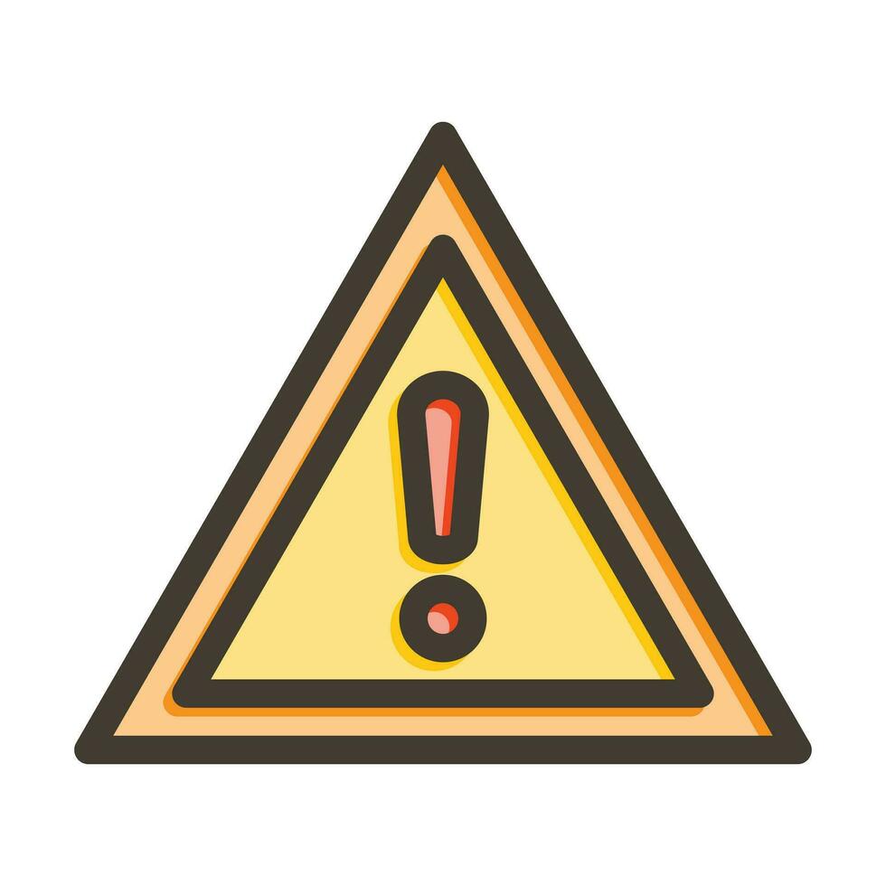 Warning Vector Thick Line Filled Colors Icon For Personal And Commercial Use.