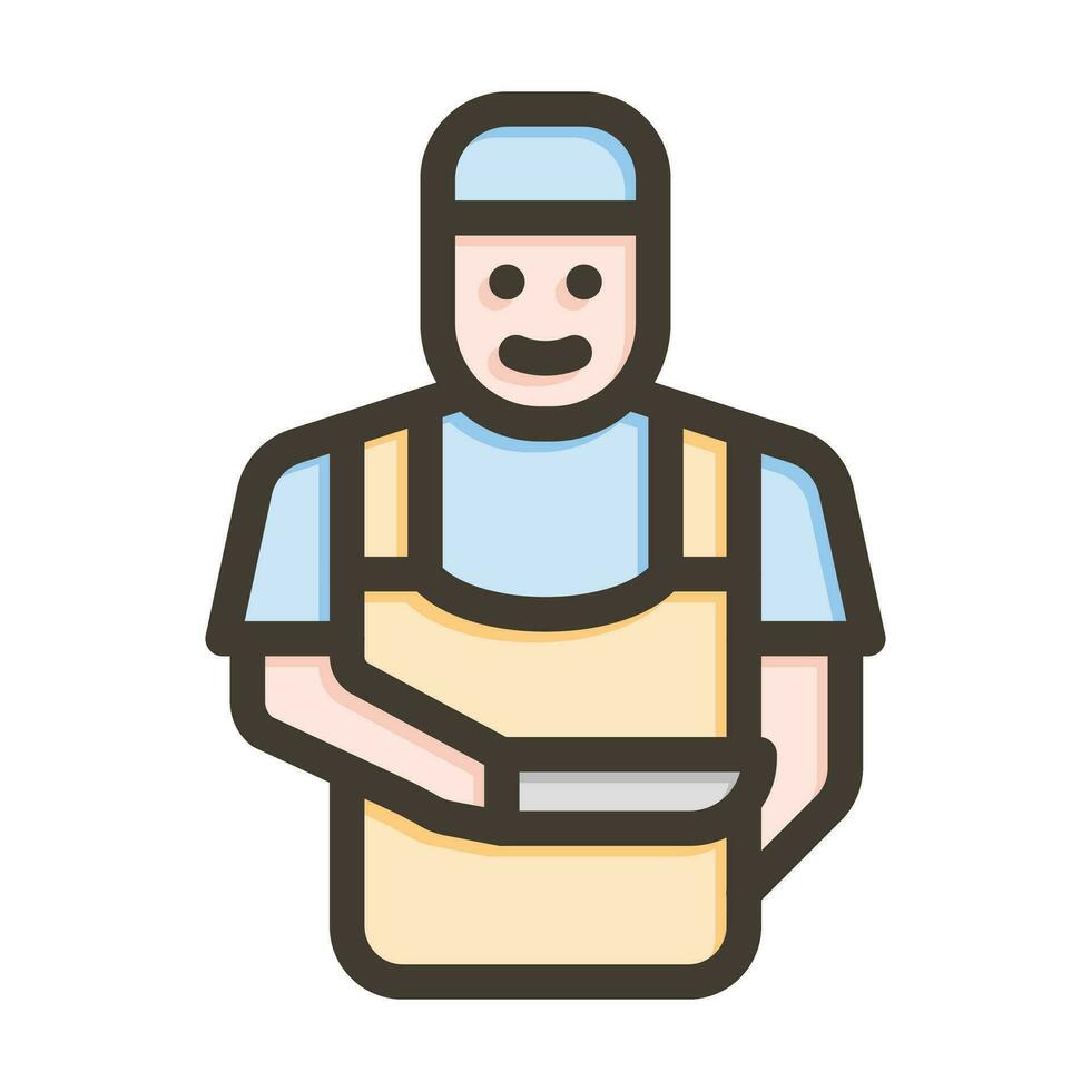 Butcher Vector Thick Line Filled Colors Icon For Personal And Commercial Use.