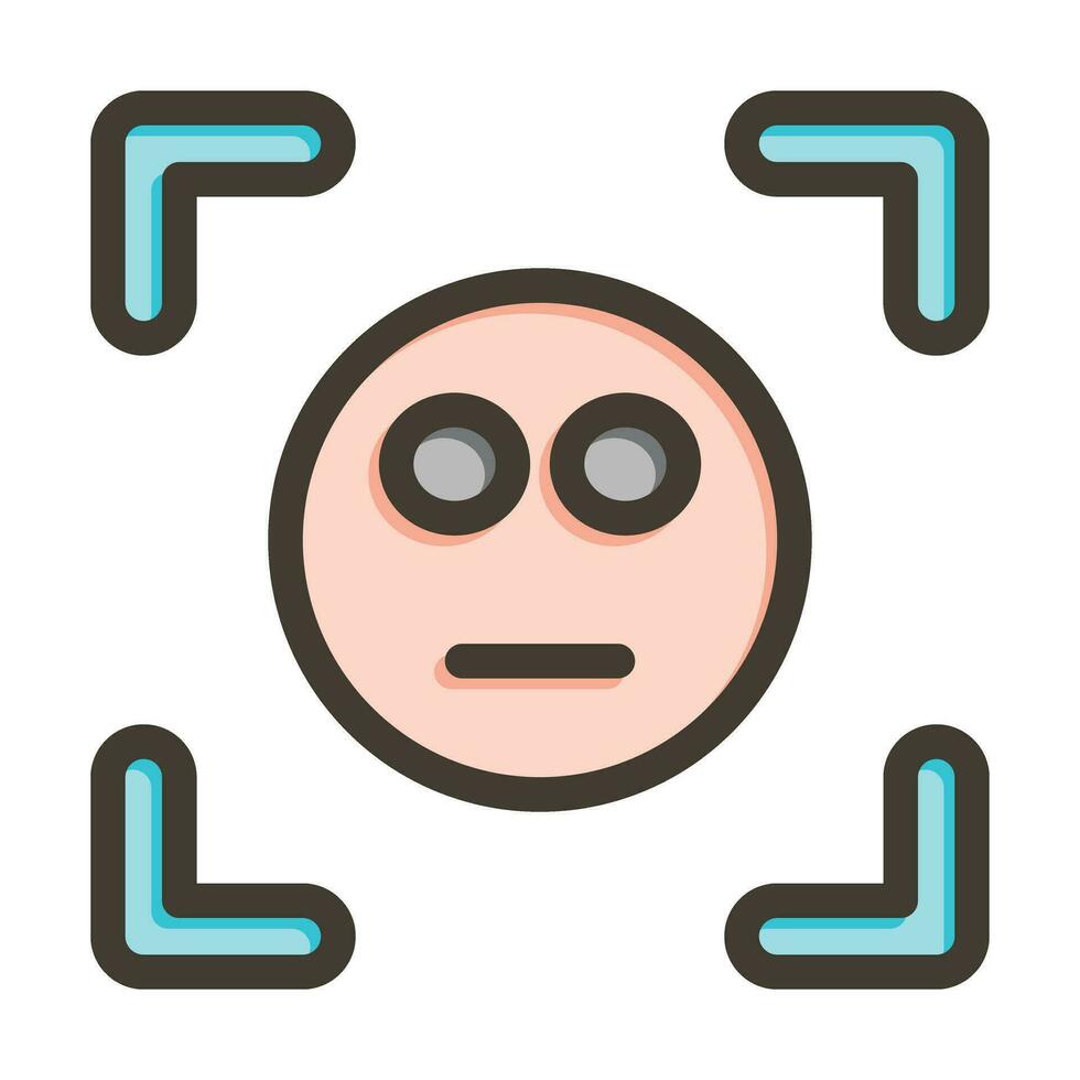 Face Scan Vector Thick Line Filled Colors Icon For Personal And Commercial Use.