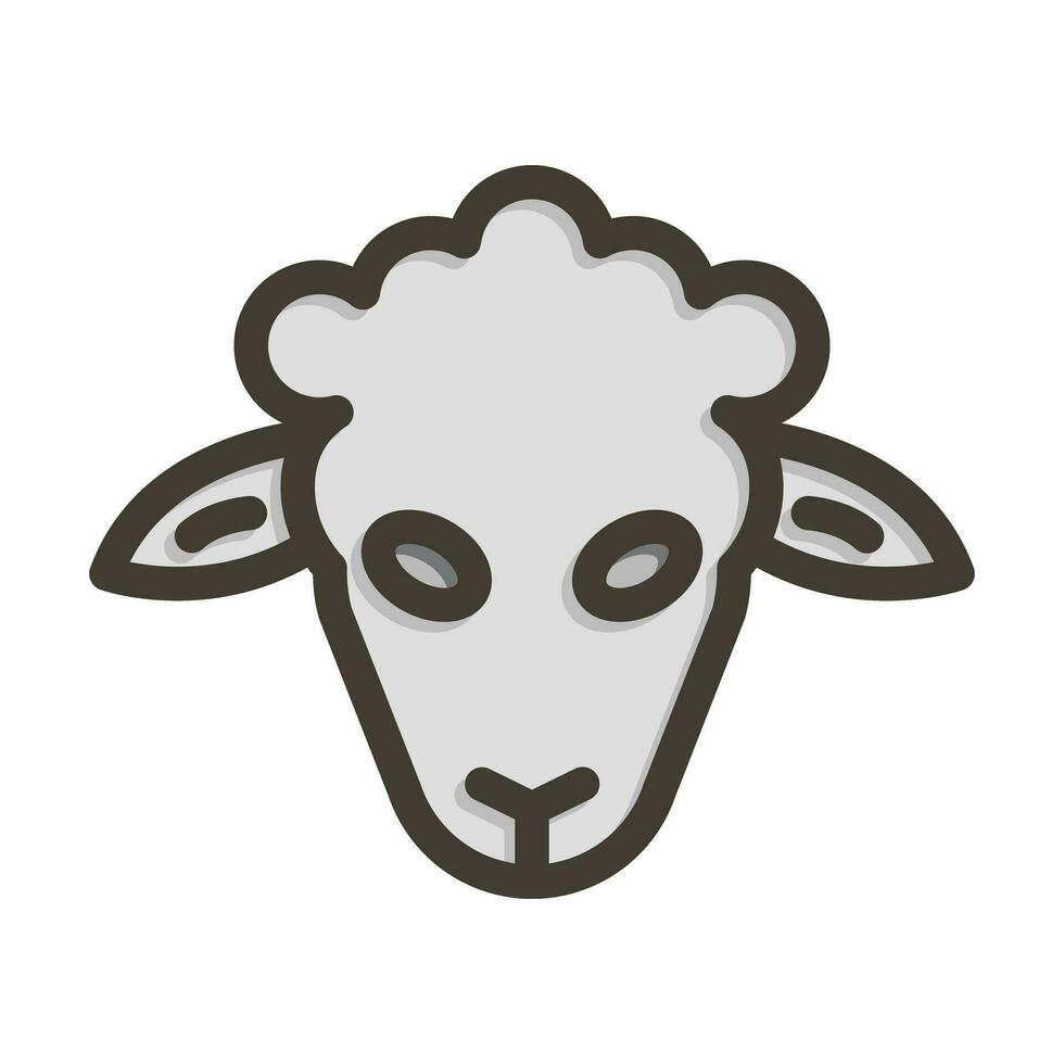 Lamb Vector Thick Line Filled Colors Icon For Personal And Commercial Use.