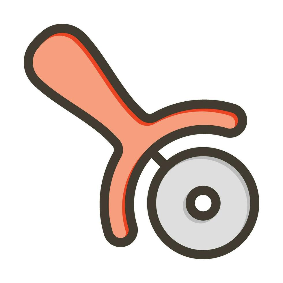 Wheel Knife Vector Thick Line Filled Colors Icon For Personal And Commercial Use.