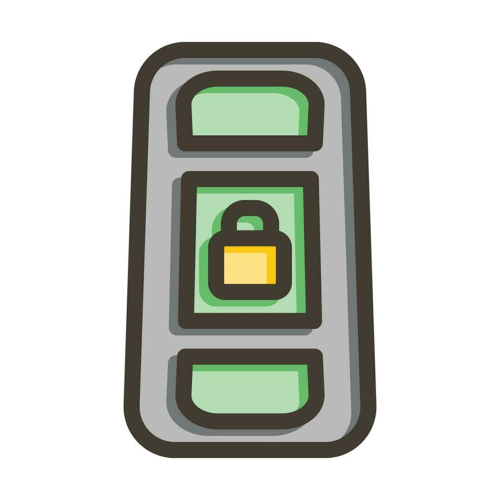 Keyless Vector Thick Line Filled Colors Icon For Personal And Commercial Use.