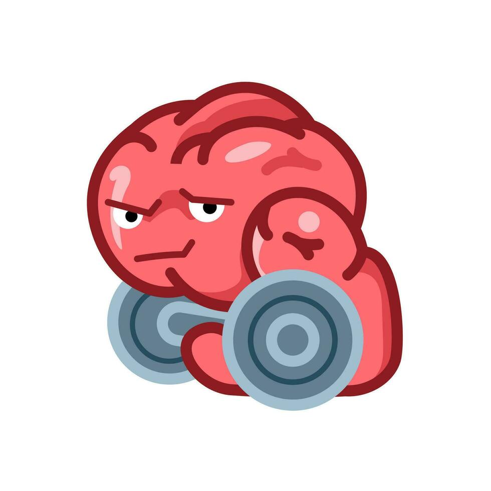 character of trained brain with strong muscles concept illustration flat design editable vector