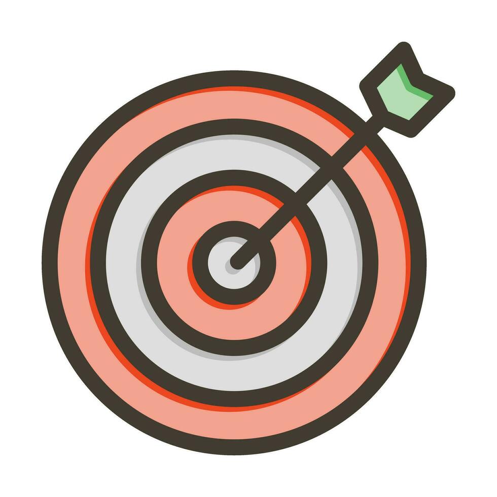 Dart Board Vector Thick Line Filled Colors Icon For Personal And Commercial Use.