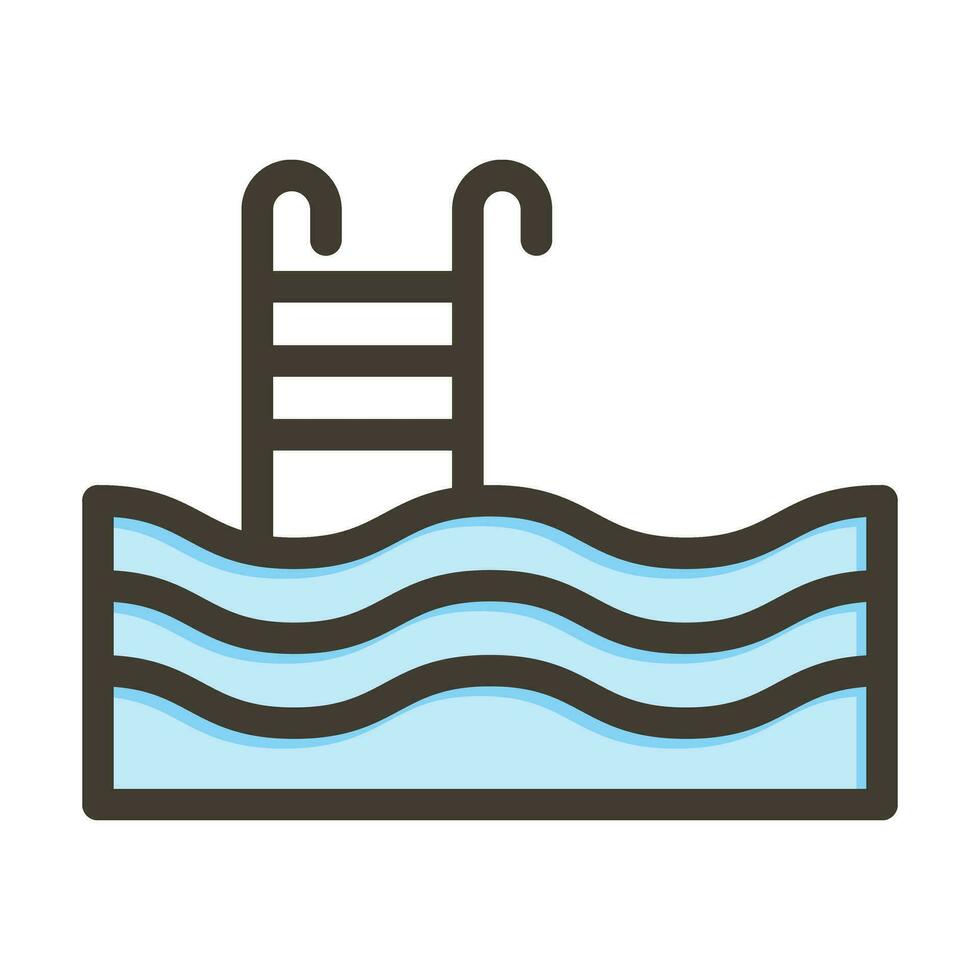 Pool Vector Thick Line Filled Colors Icon For Personal And Commercial Use.