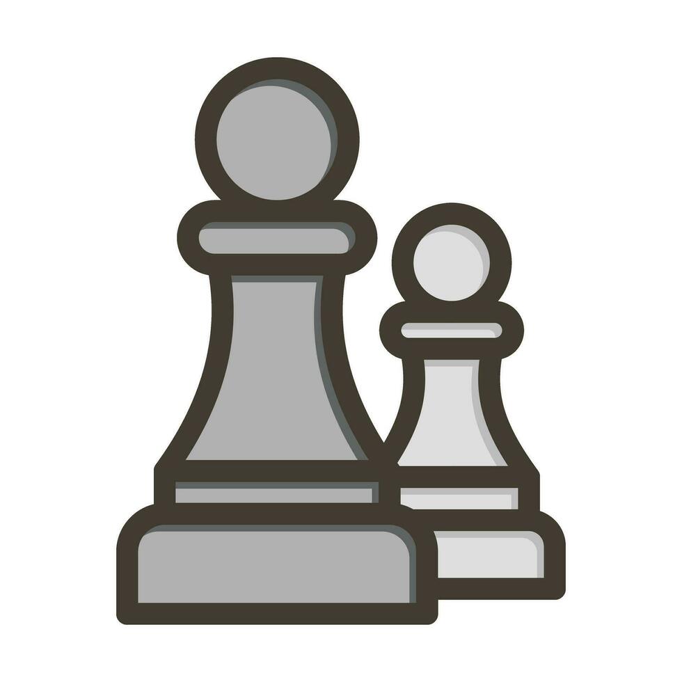 Chess Vector Thick Line Filled Colors Icon For Personal And Commercial Use.