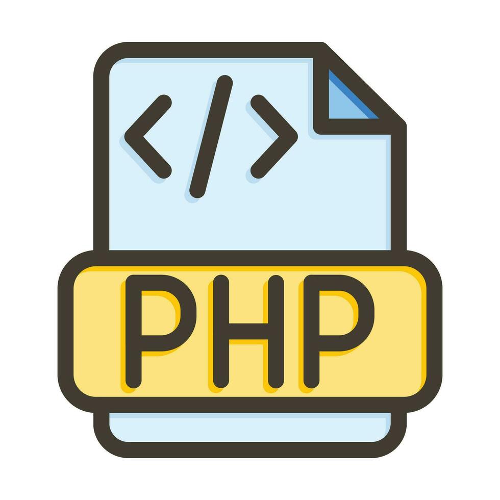 php vector grueso línea lleno colores icono para personal y comercial usar.