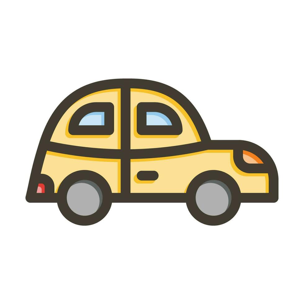 Car Vector Thick Line Filled Colors Icon For Personal And Commercial Use.