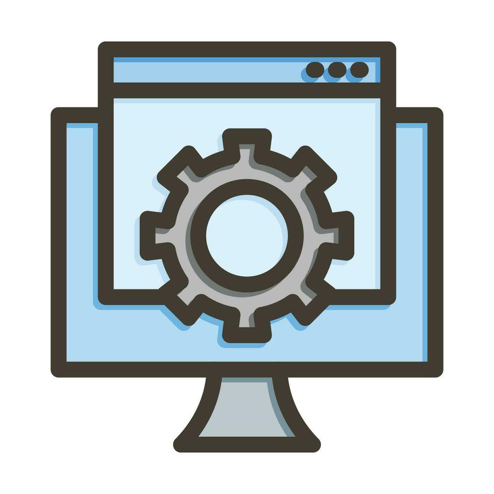 software desarrollo vector grueso línea lleno colores icono para personal y comercial usar.