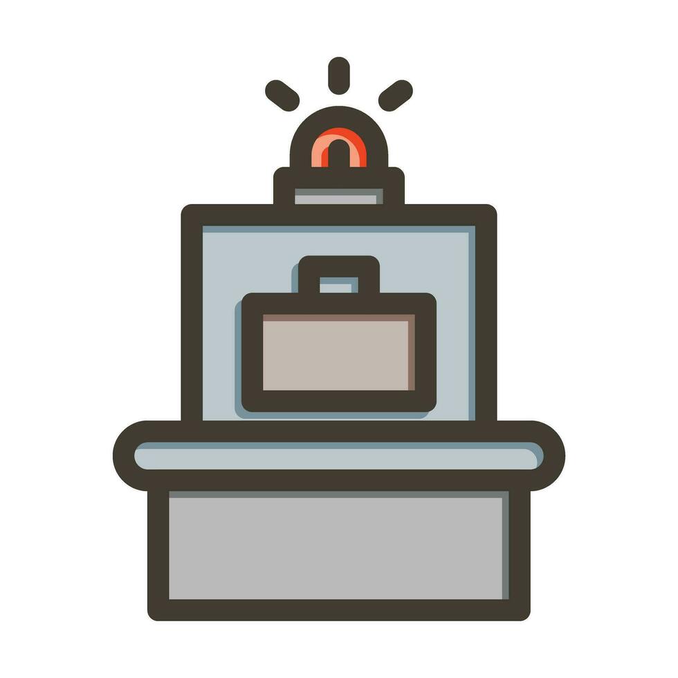 Luggage Scan Vector Thick Line Filled Colors Icon For Personal And Commercial Use.