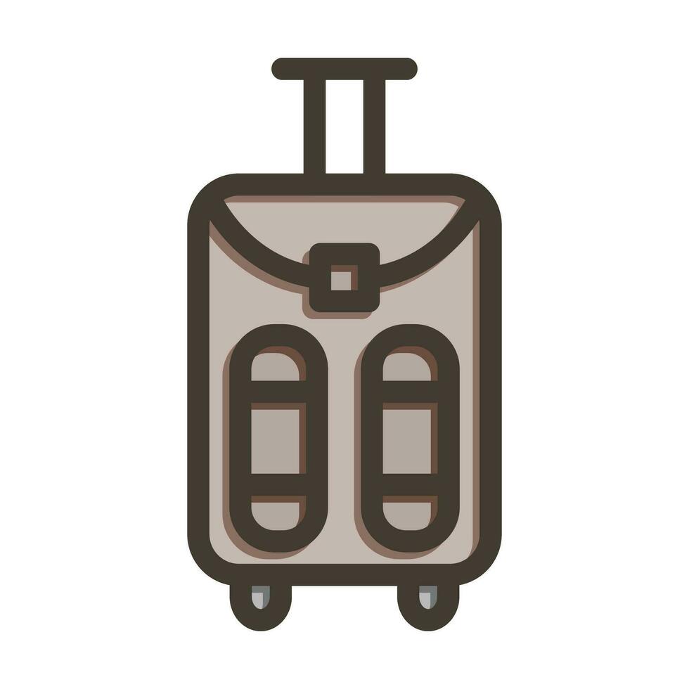 Baggage Vector Thick Line Filled Colors Icon For Personal And Commercial Use.