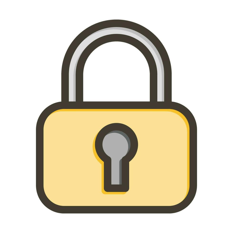 Lock Vector Thick Line Filled Colors Icon For Personal And Commercial Use.