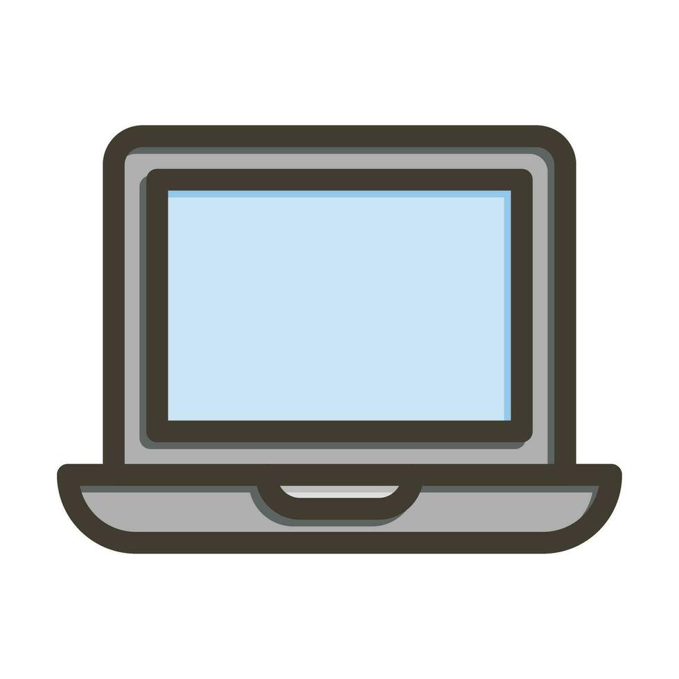 Laptop Vector Thick Line Filled Colors Icon For Personal And Commercial Use.