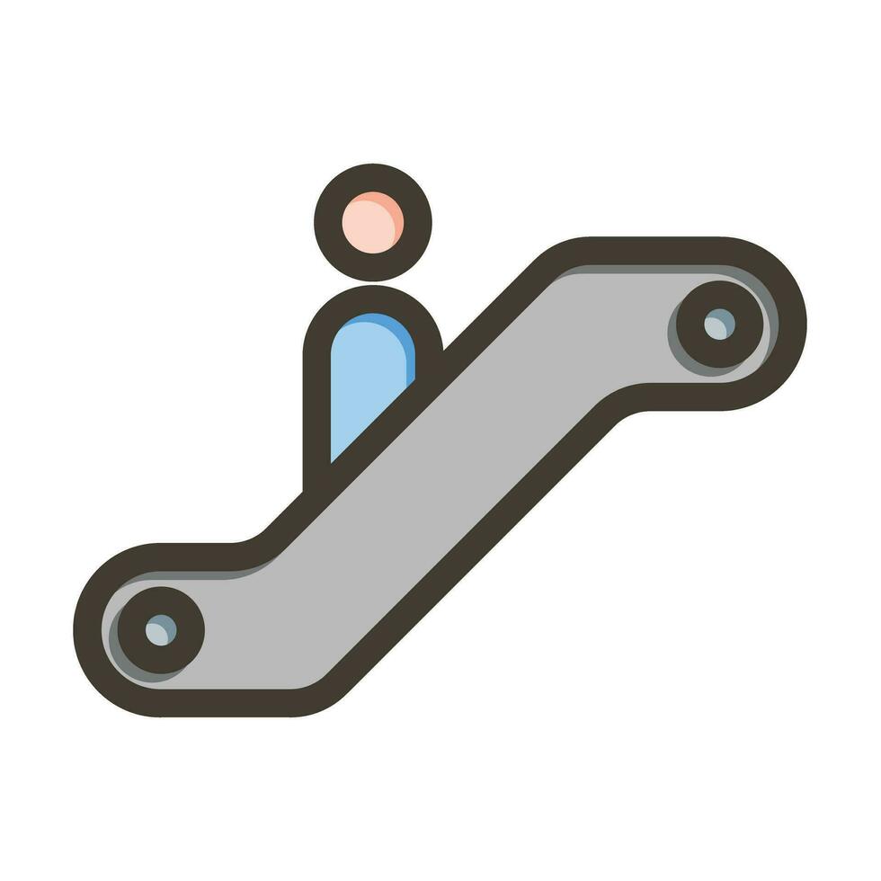 Escalator Vector Thick Line Filled Colors Icon For Personal And Commercial Use.