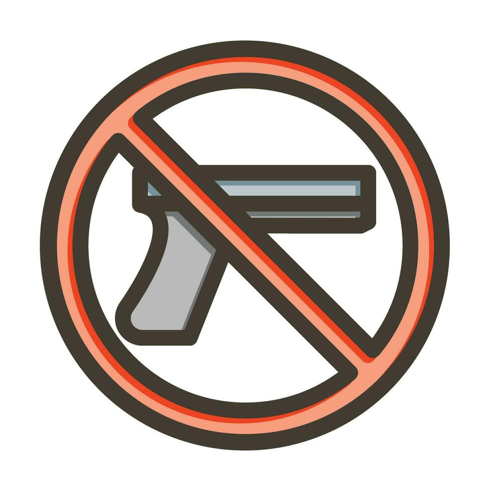 No Weapon Vector Thick Line Filled Colors Icon For Personal And Commercial Use.