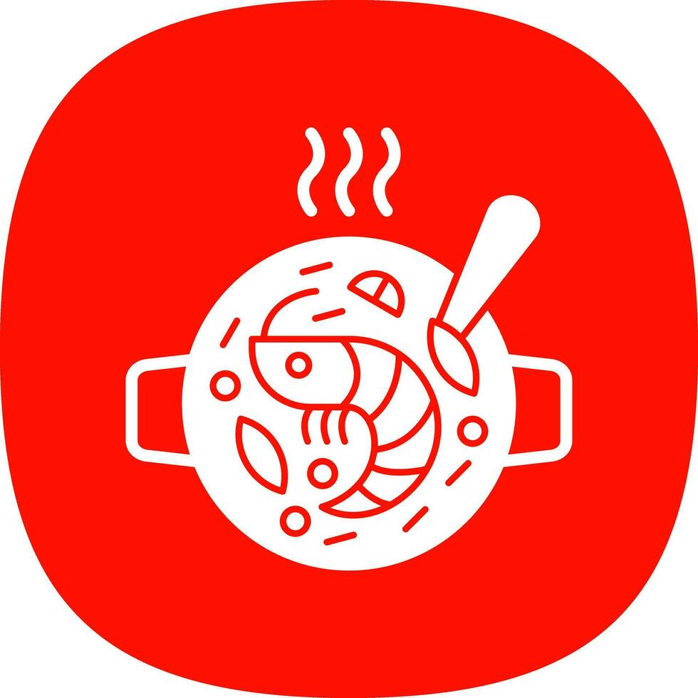 Seafood Paella Vector Icon Design