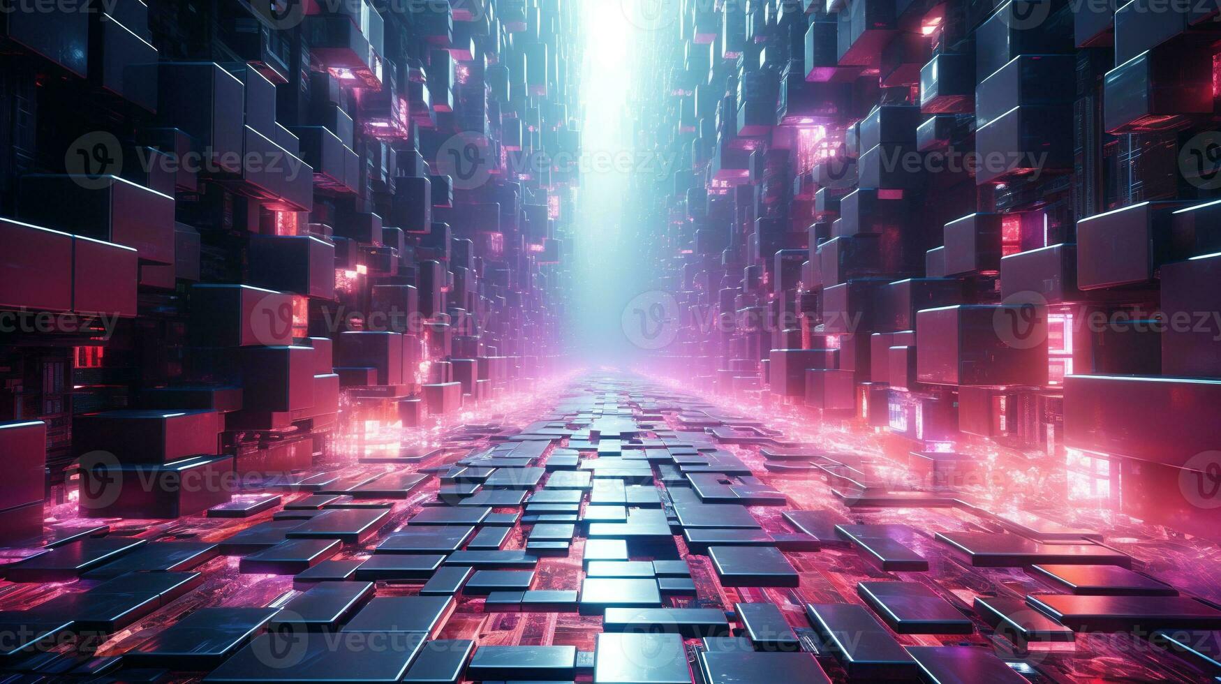 glitch textures unleased, digital art illustration, Generative AI photo