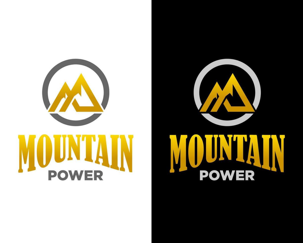 MP letters monogram mountain peak logo design. vector