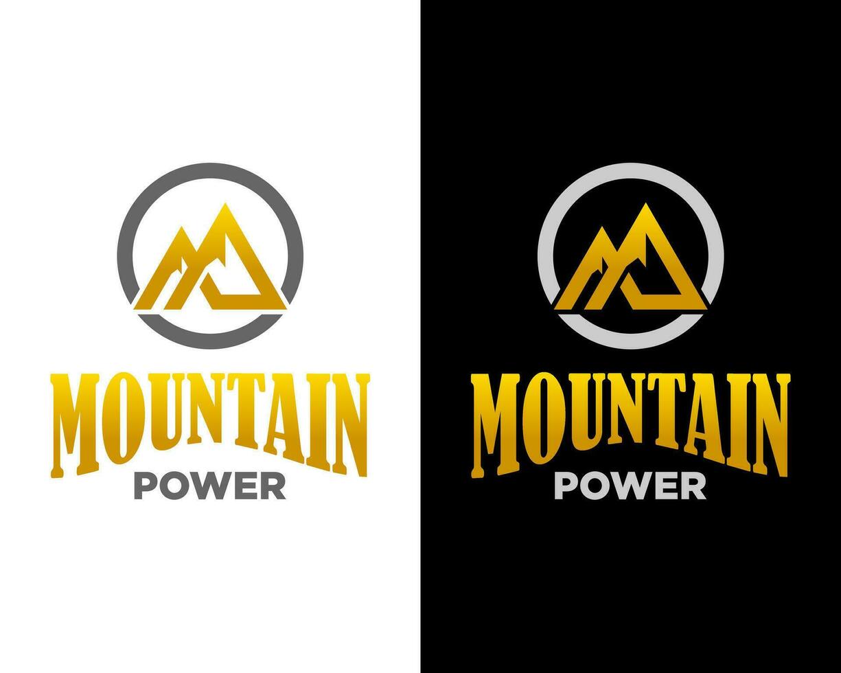 mp letras monograma montaña pico logo diseño. vector